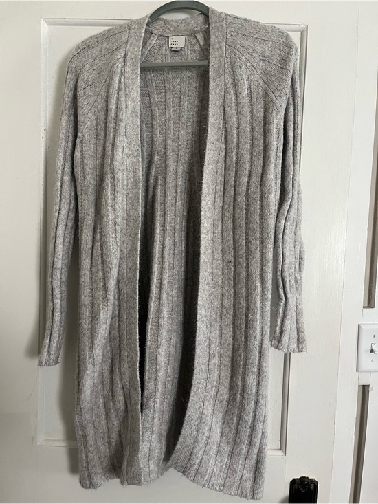 a new day Sweaters - a new day Light Gray Ribbed Open-Front Cardigan